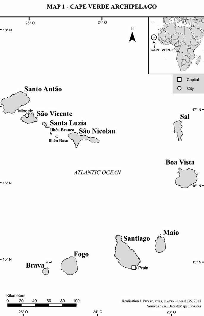Fig.1 : Carte des iles du Cap Vert